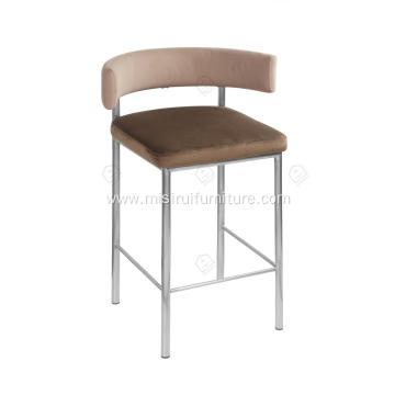 Faux leather cotton linen stainless bar stool